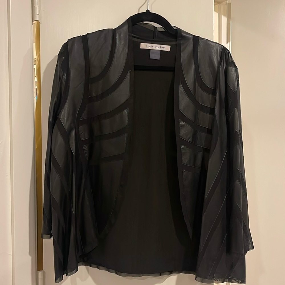 Peter Nygard Leather and Mesh Jacket